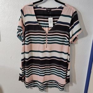 NWT Torrid Striped Short Sleeve Blouse